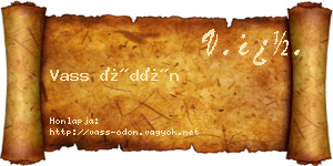 Vass Ödön névjegykártya